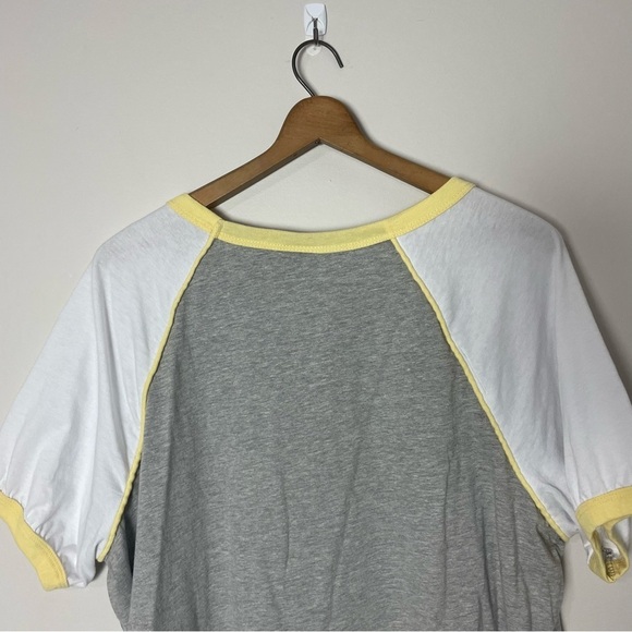 [Torrid] Women's Gray, White & Yellow Short Sleeve Baseball Style T-shirt - Picture 5 of 5